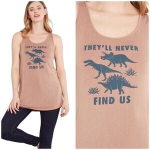 ModCloth They'll Never Find Us Dinosaur Tank NWOT Size XS Scoop Neck Tunic
